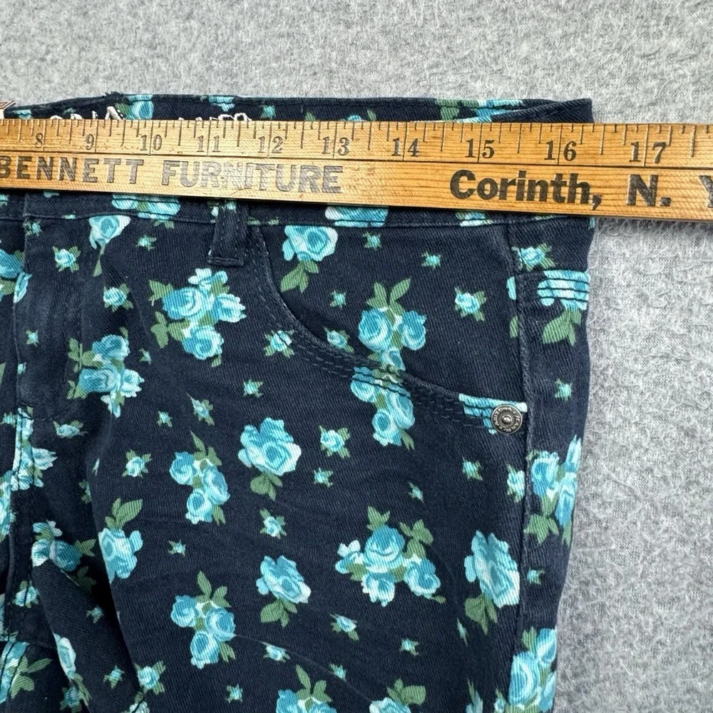 Arizona Jean Co. Floral Short Shorts Girls 16 1/2 Plus Raw Hem Denim Boho NWT